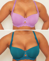 Daley Lace Bra Bundle : Amethyst & Blue Coral
