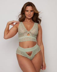 Ivy Bralette & Brief Set : Silvery Green