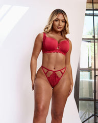 Daley Lace Bra & Brief Set : Very Cherry