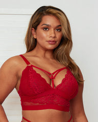 Brooke Bralette & Brief Set : Raspberry Red