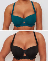 Daley Lace Bra Bundle : Black & Blue Coral