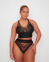 Maya Bralette & Brief Set : Midnight Black