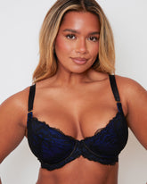Ramona Padded Plunge Bra : Midnight Black / Devil Blue