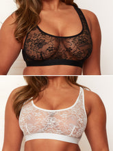 Bralettes Duo Crop : Negro y blanco hielo