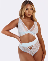 Clara eco recycled bralette in ballad blue