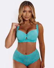 Venus all over lace brief in short style in bluebird blue