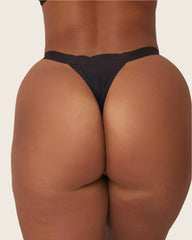 Ally Twin Pack Thong : Black & Very Cherry