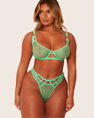 Aphrodite Balcony Bra : Apple Green