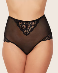 Bellatrix midnight black mesh and lace high waist brief