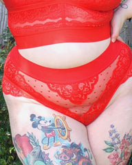 Francine fiery red high waisted sexy thong