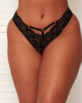Gabriella drop front lace brazilian in black