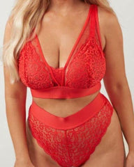 Hallie fiery red brazilian with thick waistband for maximum support