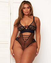 Makayla midnight black bodysuit with keyhole detailing