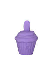 Purple cupcake-shaped object on a white background