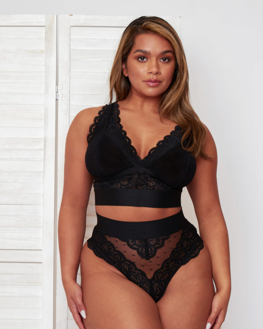 Francine Bralette & Brief Set : Midnight Black