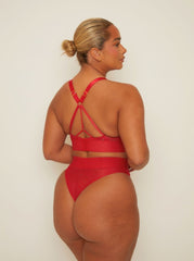 Julisa Bralette : Rojo frambuesa