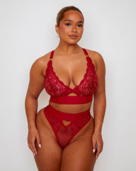 Julisa Bralette & Brief Set : Raspberry Red