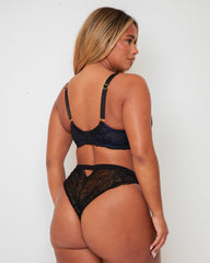 Ramona Padded Plunge Bra : Midnight Black / Devil Blue