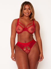 Carina Plunge Bra : Sheer Strawberry