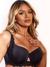 EZ-T t-shirt bra in midnight black with lace straps
