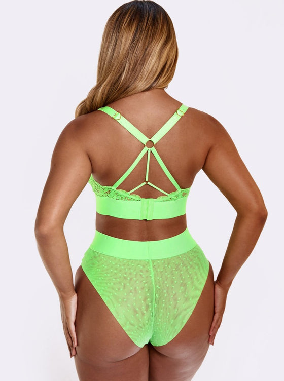 Sexy Julisa lace bralette in vibrant lime