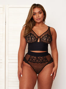 Tutti Rouge Fuller Bust Max lace plunge bralet in black