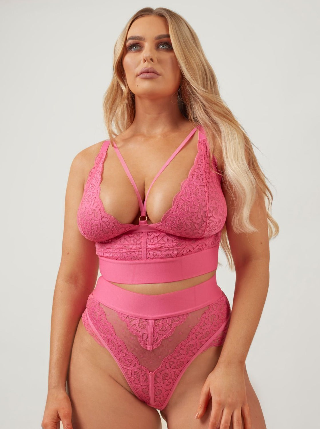 Francine high waist thong in hot pink