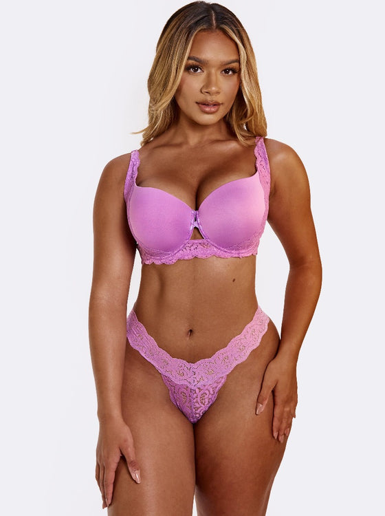 Amethyst Orchid Celeste Thong with Tutti lace