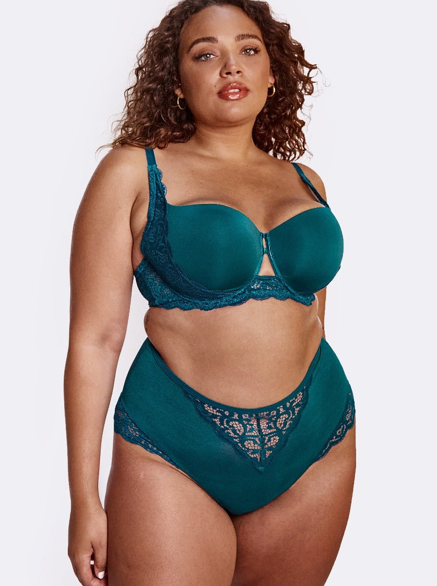 Supportive and sexy EZ-T underwire bra in blue coral