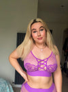 Abigail bralette with spot mesh in amethyst orchid