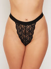 Aurora thong in midnight black with Tutti signature lace