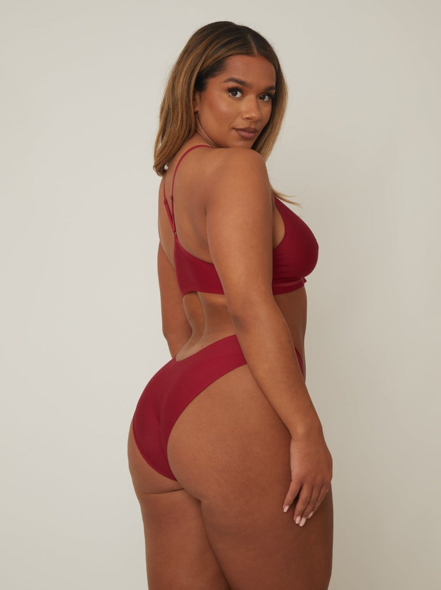 Casey Bralette : Wine Red