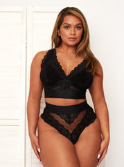 Francine lace bralette in midnight black