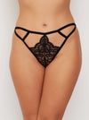 Portia midnight black thong with sexy cut-outs