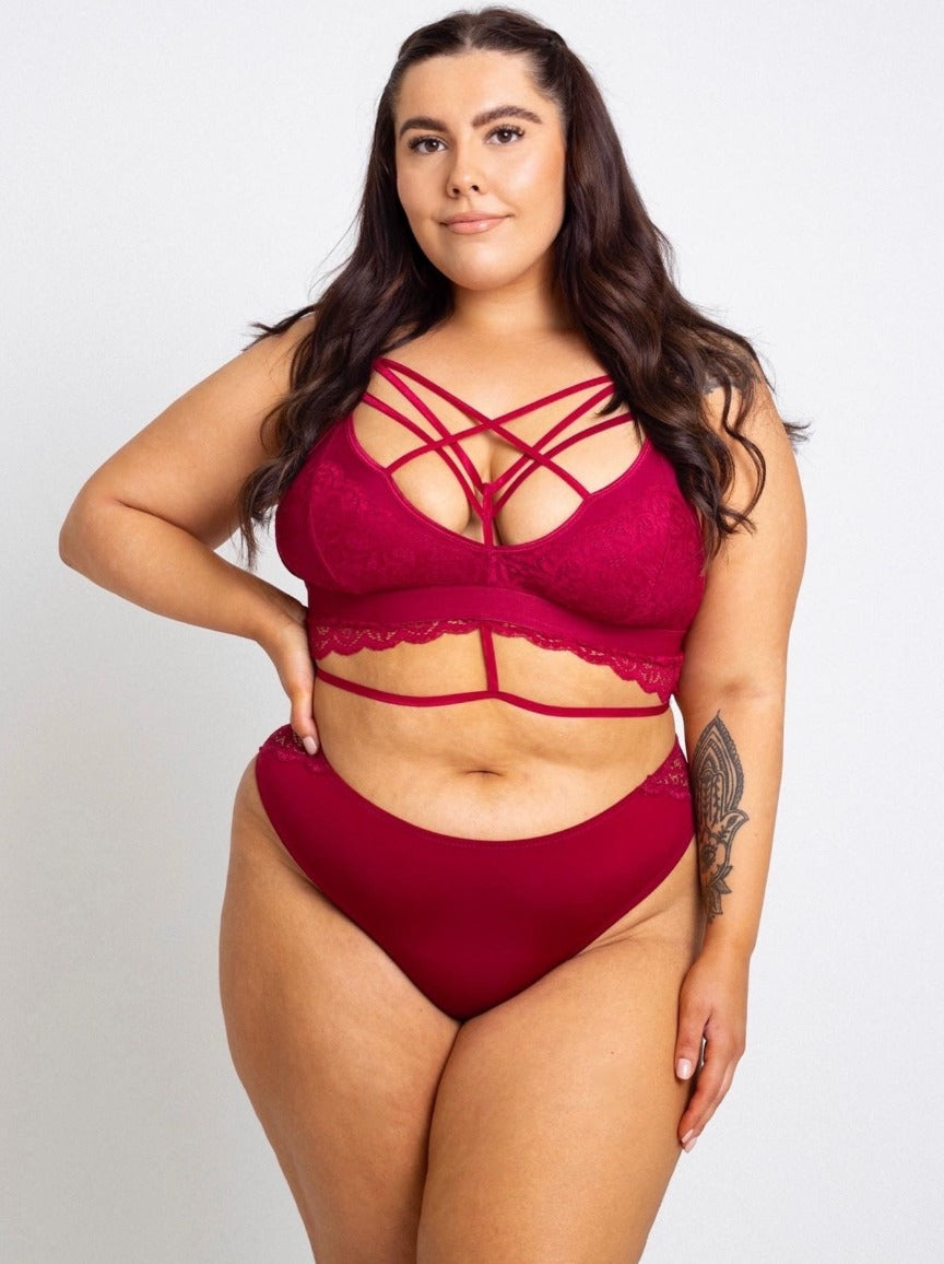 Roxy Bralette : Rojo granate