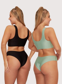  Stevie Twin Pack Bralette : Black & Basil